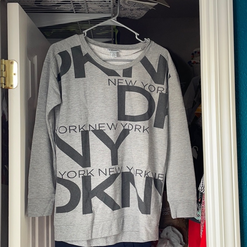 DKNY Grey sweatshirt with black letters
